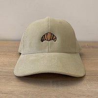 Load image into Gallery viewer, Embroidered Croissant Corduroy Cap
