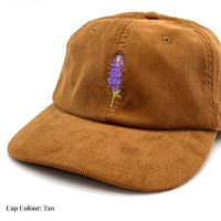 Load image into Gallery viewer, Embroidered Motif Corduroy Cap - Delphinium/Larkspur
