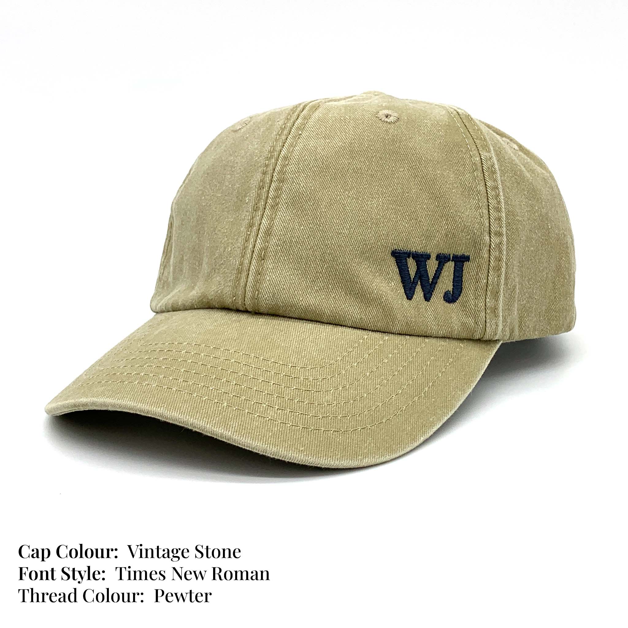 Baseball cap with initials deals