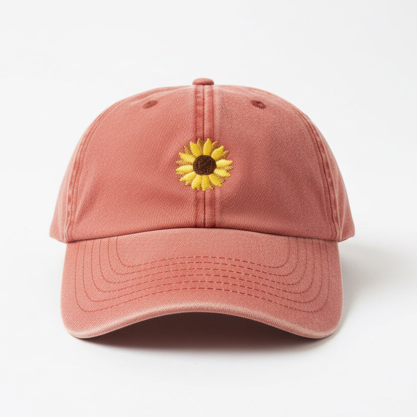 Embroidered Motif Cap - Sunflower | Suzy Dreams