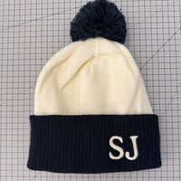 Load image into Gallery viewer, Personalised Two Tone Bobble Beanie Hat
