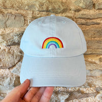 Load image into Gallery viewer, Embroidered Rainbow Motif Cap
