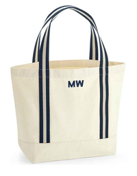 Load image into Gallery viewer, Personalised Shopper with Striped Handles
